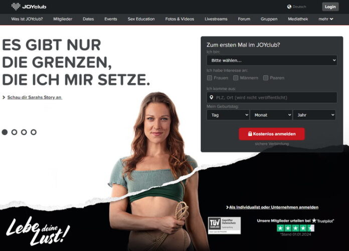 JOYclub - Large German-language erotic portal and forum with over 4.6 million members