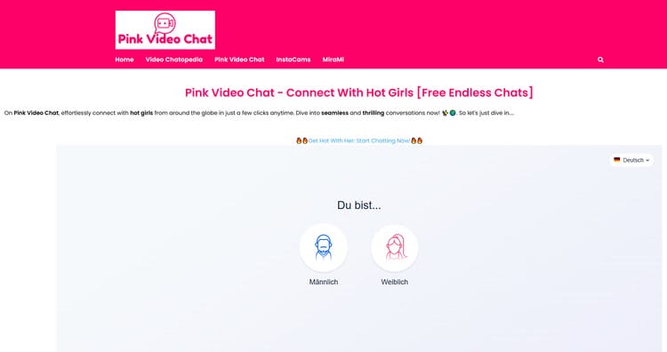 Der Pink-Video-Chat – Mit heißen Girls verbinden (unbegrenzt kostenlose Chats)