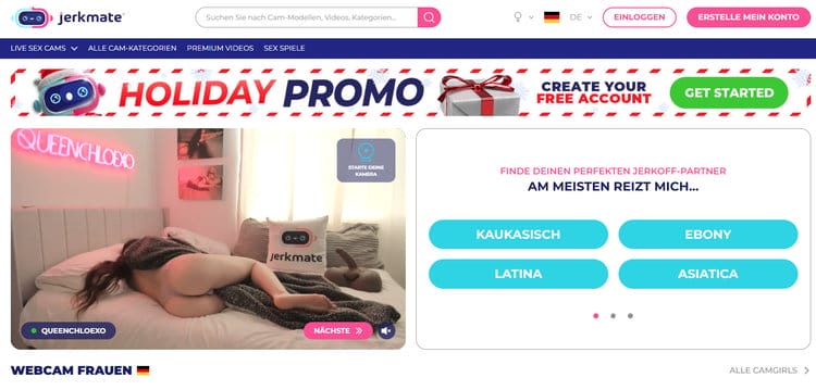 Jerkmate - mit Live Cam Girls chatten & explizite Sex-Videos genießen