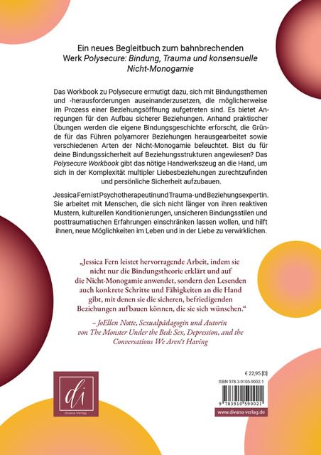 "Das Polysecure Workbook: Heile deine Bindungen und erschaffe Sicherheit in liebevollen Beziehungen" (2024) ist das begleitende Arbeitsbuch zum Thema Beziehungsarbeit für polyamore Menschen