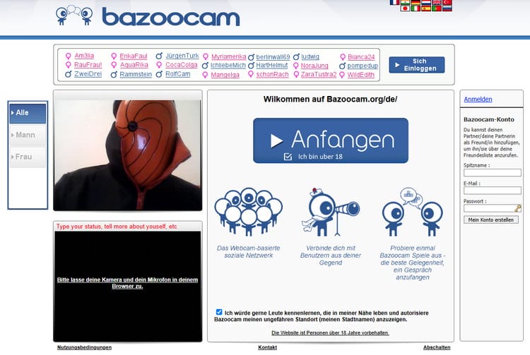 Bazoocam - webcam-based social network from France