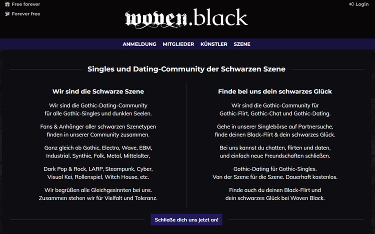 woven.black - Singles und Dating-Community der Schwarzen Szene