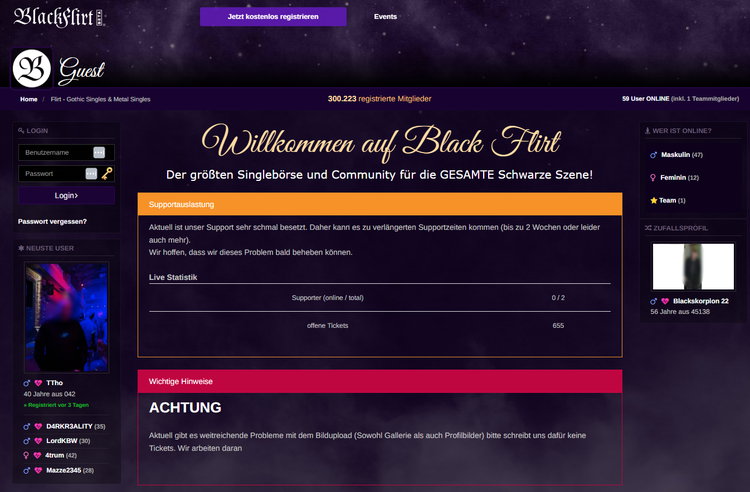 Black Flirt - Online-Community für Gothic Singles & Metal Singles